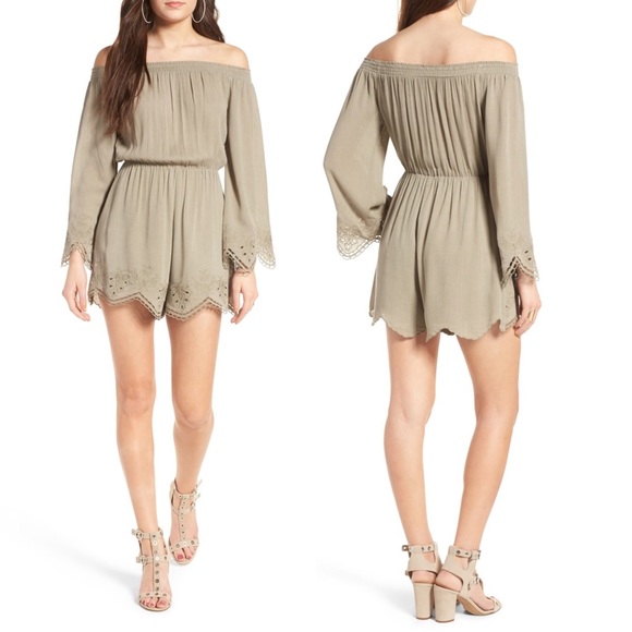 Astr Dresses & Skirts - ASTR gauze scalloped hem romper